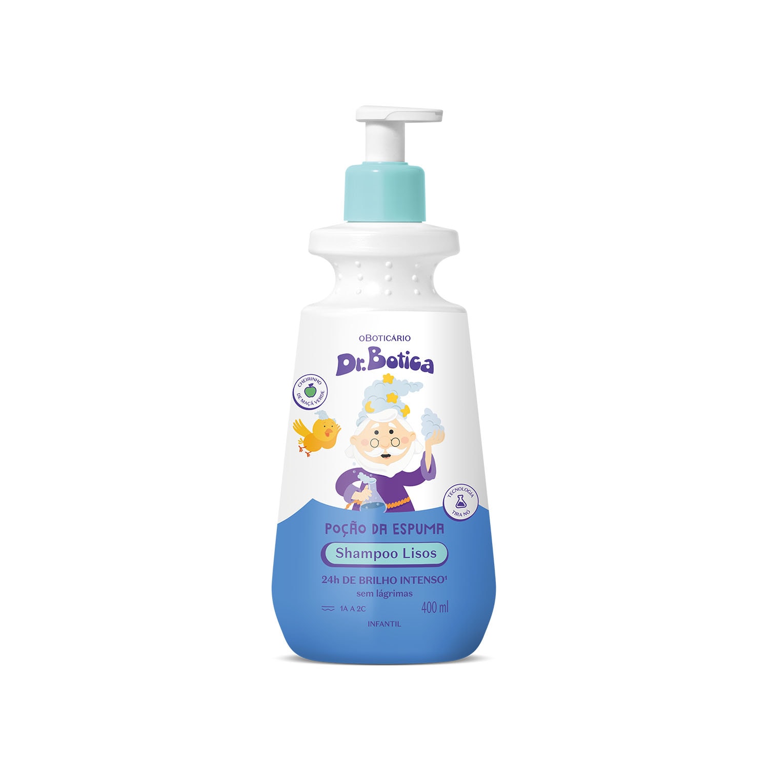 Combo Dr. Botica Hora do Banho: Shampoo Infantil Cabelos Lisos 1A 2C 400ml + Sabonete Líquido Infantil 400ml + Roupão Infantil