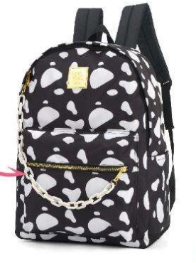 Mochila Costa Luxcel com Corrente Preta/Branca