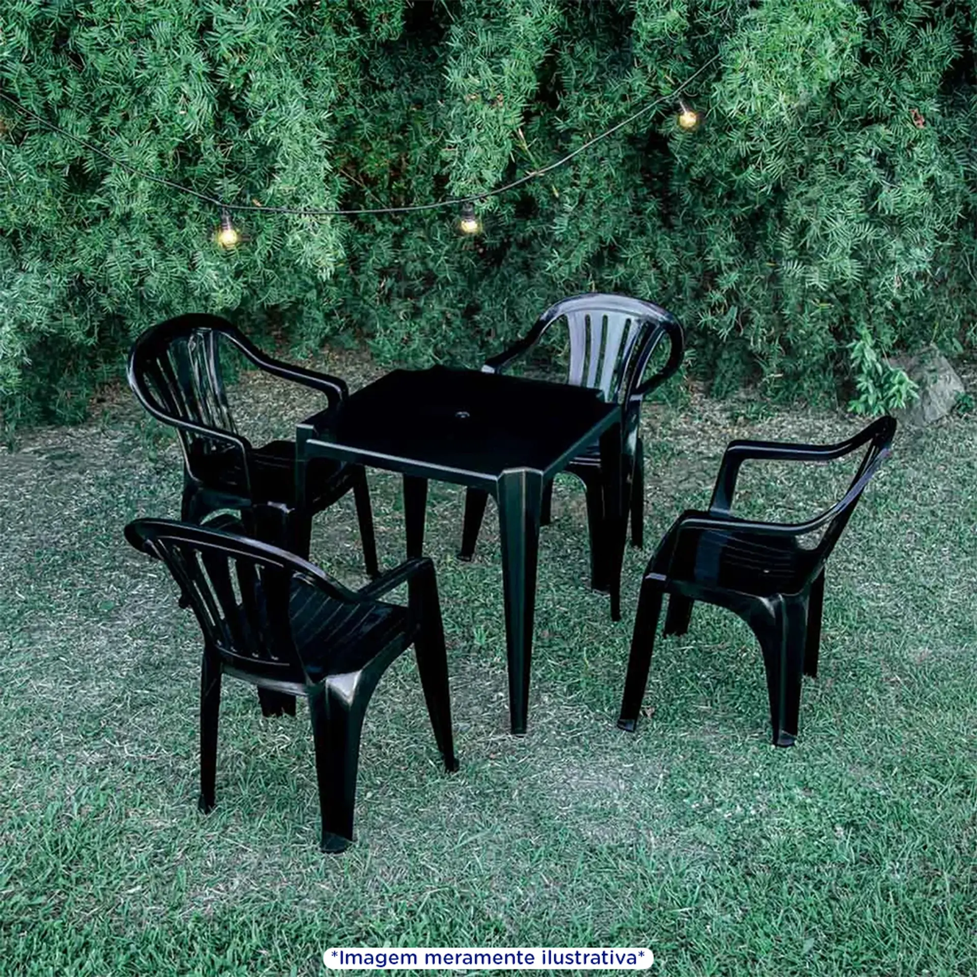 Mesa de Plástico Mor Suporta até 30kg - Preto
