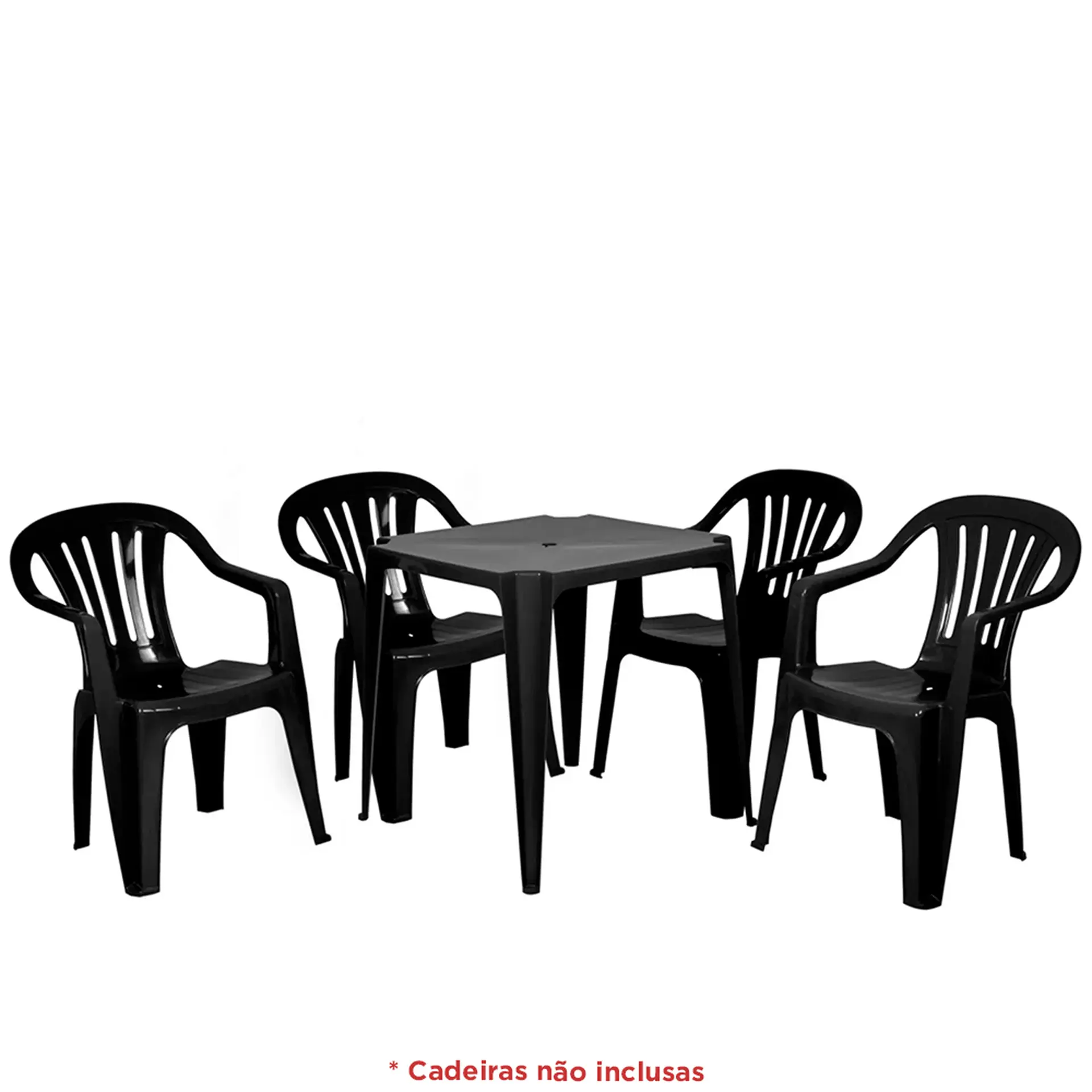 Mesa de Plástico Mor Suporta até 30kg - Preto