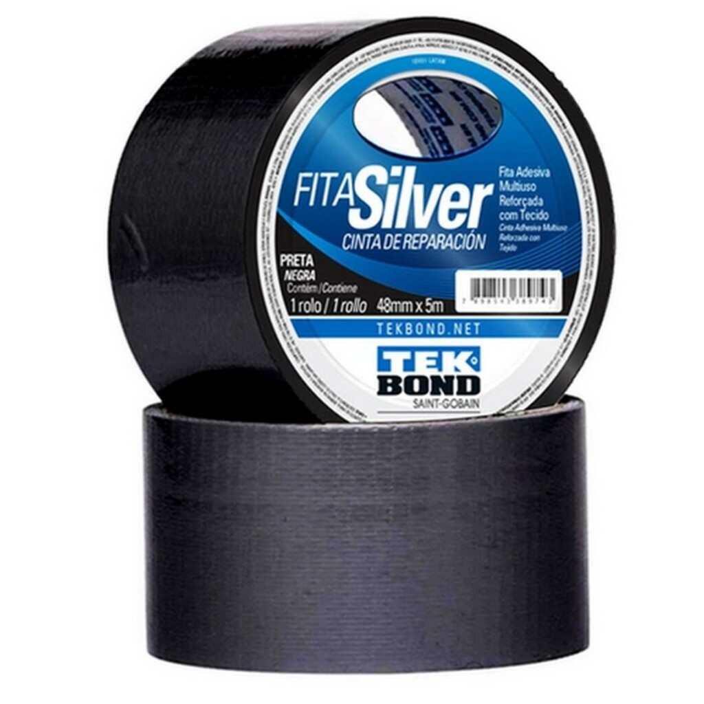 Fita Adesiva Silver Tape TekBond 48Mm x 5M Preto - 78072708274