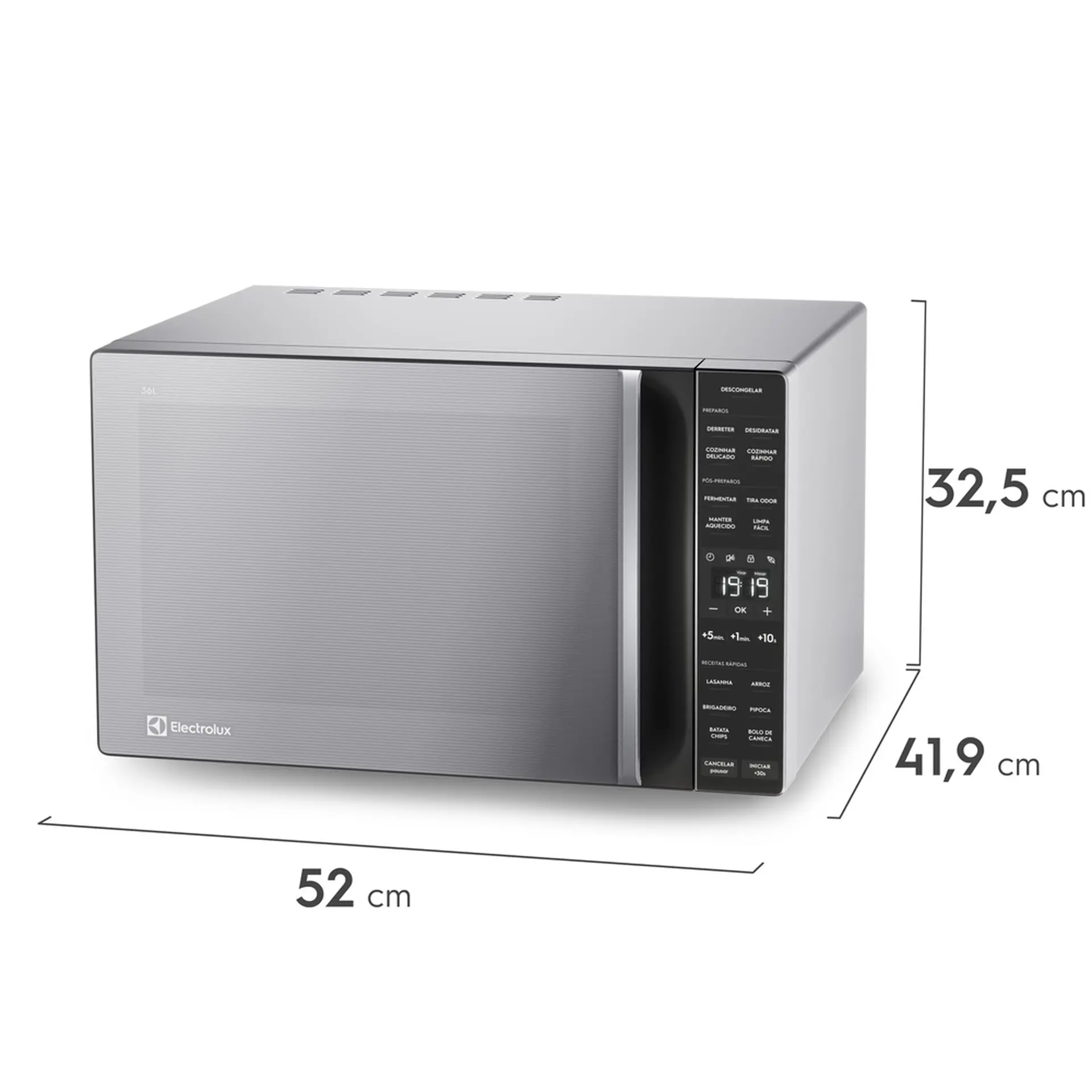 Micro-ondas Electrolux 36L Efficient com Descongelamento Assistido ME36S - Prata - 110 Volts