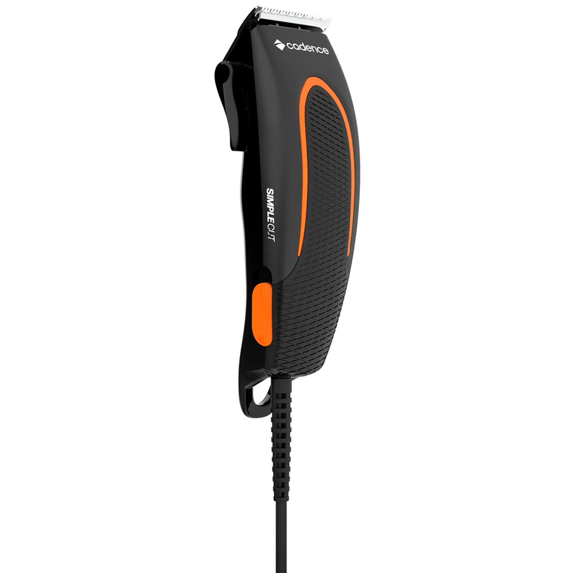 Maquina de Cortar Cabelo Cadence Simple Cut 5 Regulagens de Altura Com Fio - Preto/Laranja - 110 Volts