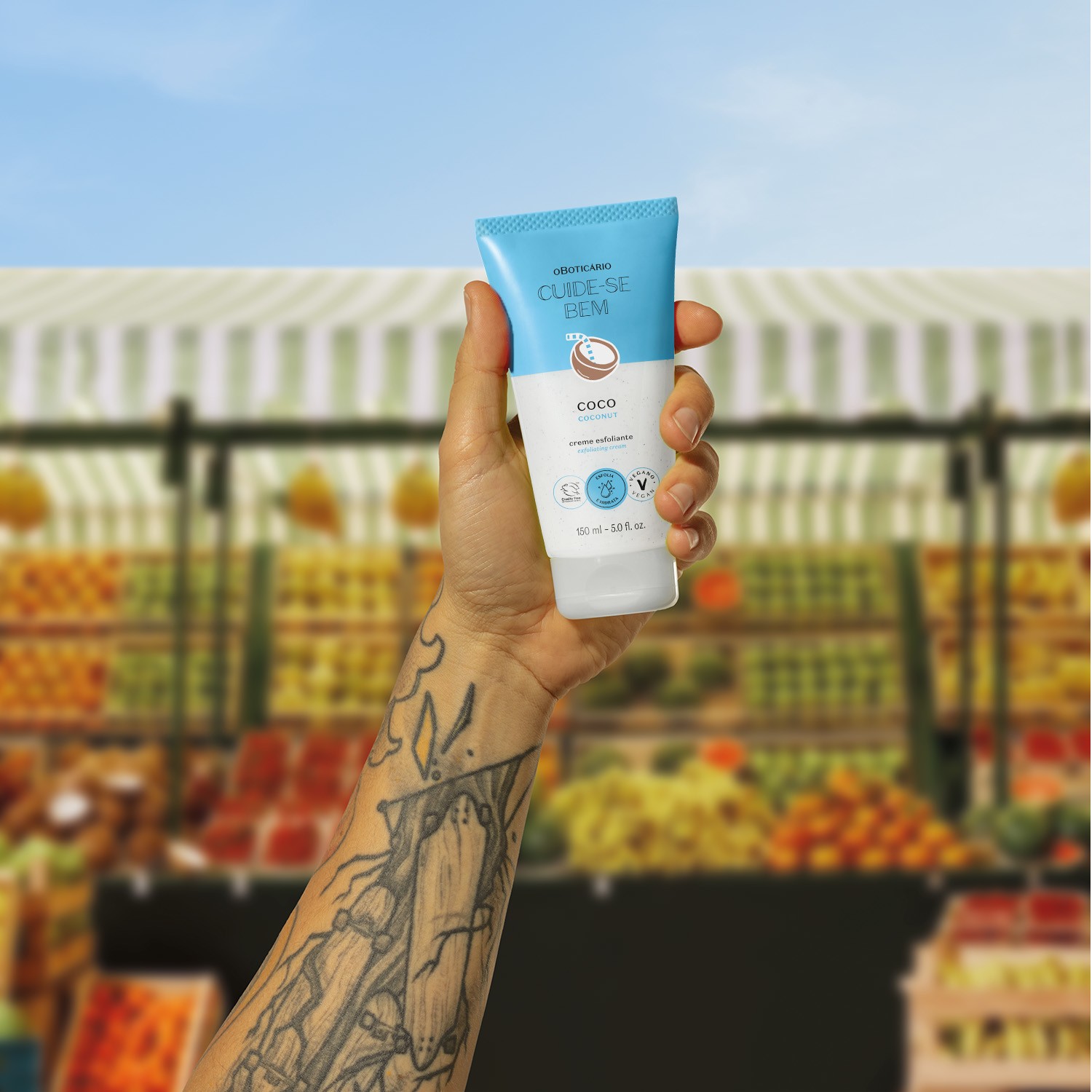 Creme Esfoliante Corporal Cuide-se Bem Feira Coco 150ml