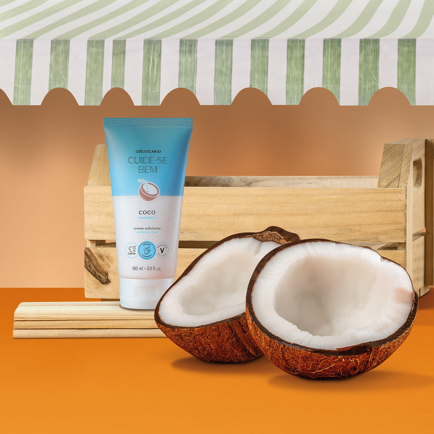 Creme Esfoliante Corporal Cuide-se Bem Feira Coco 150ml
