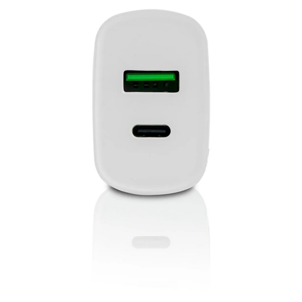 Carregador de Celular Parede com 2 Portas USB/Type-C 3.0A 20W Ultra Rápido Bivolt Branco Goldentec - 62082