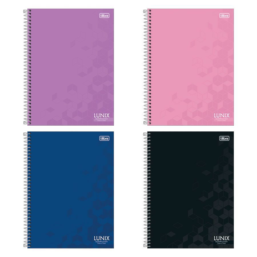 Caderno Quadriculado Tilibra Lunix Universitário 80 Folhas 7x7mm Unidade Sortido