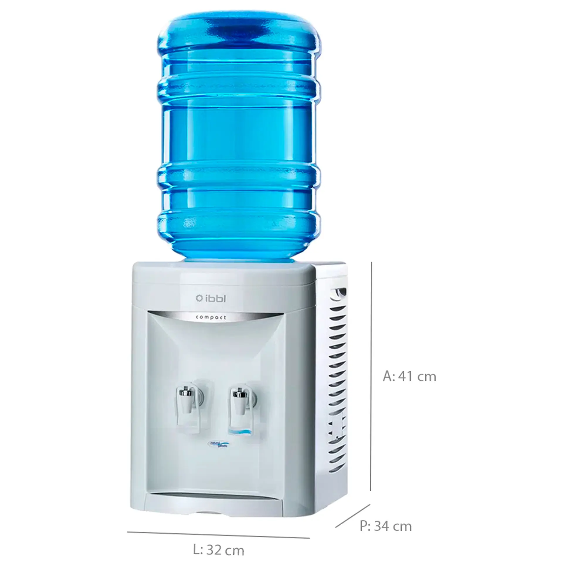 Bebedouro de Água Eletrônico para Galão de 10 e 20L IBBL Compact Easy Clean - Branco - 110 Volts