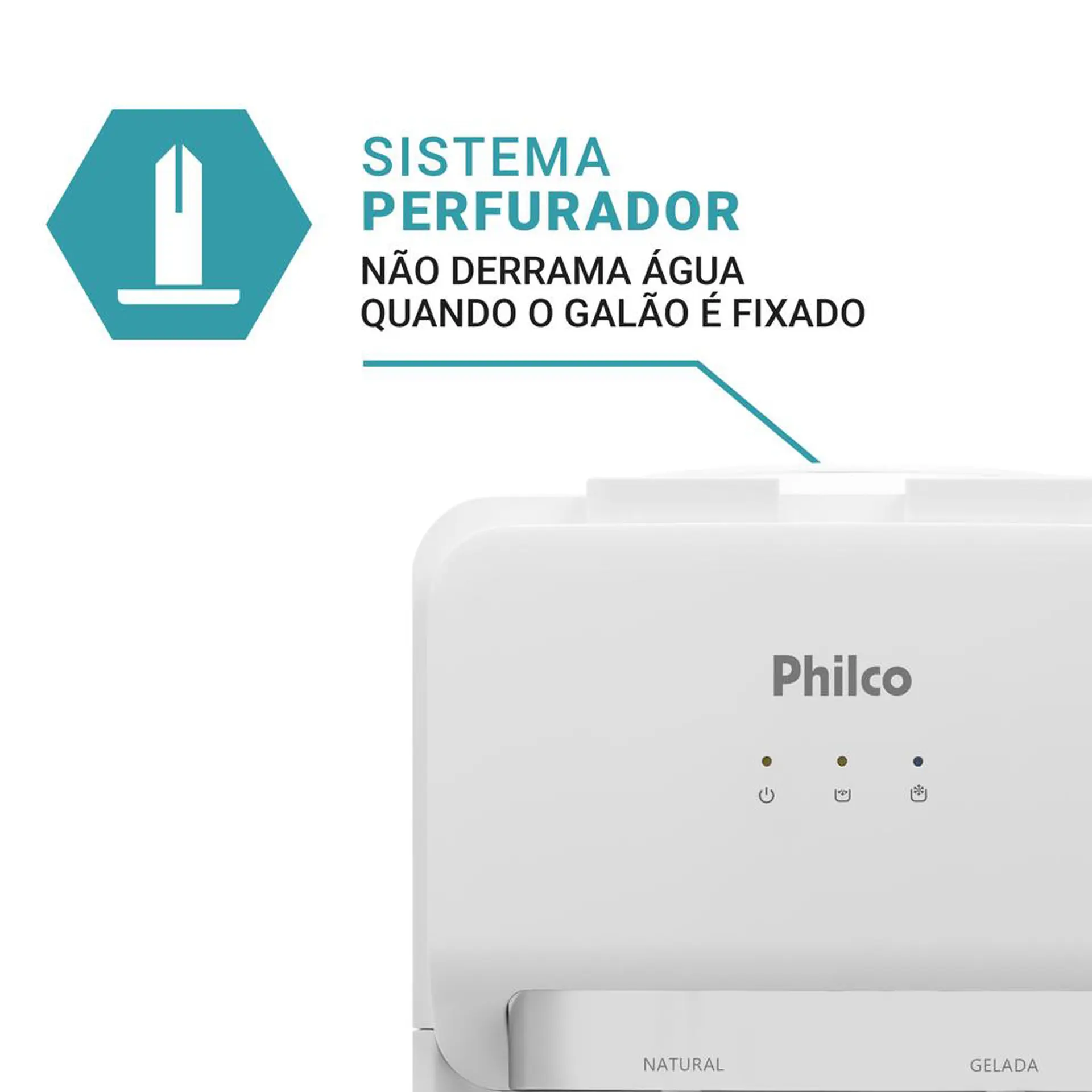 Bebedouro de Água Eletrônico para Galão de até 20L Philco PBE11 - Branco - 110 Volts
