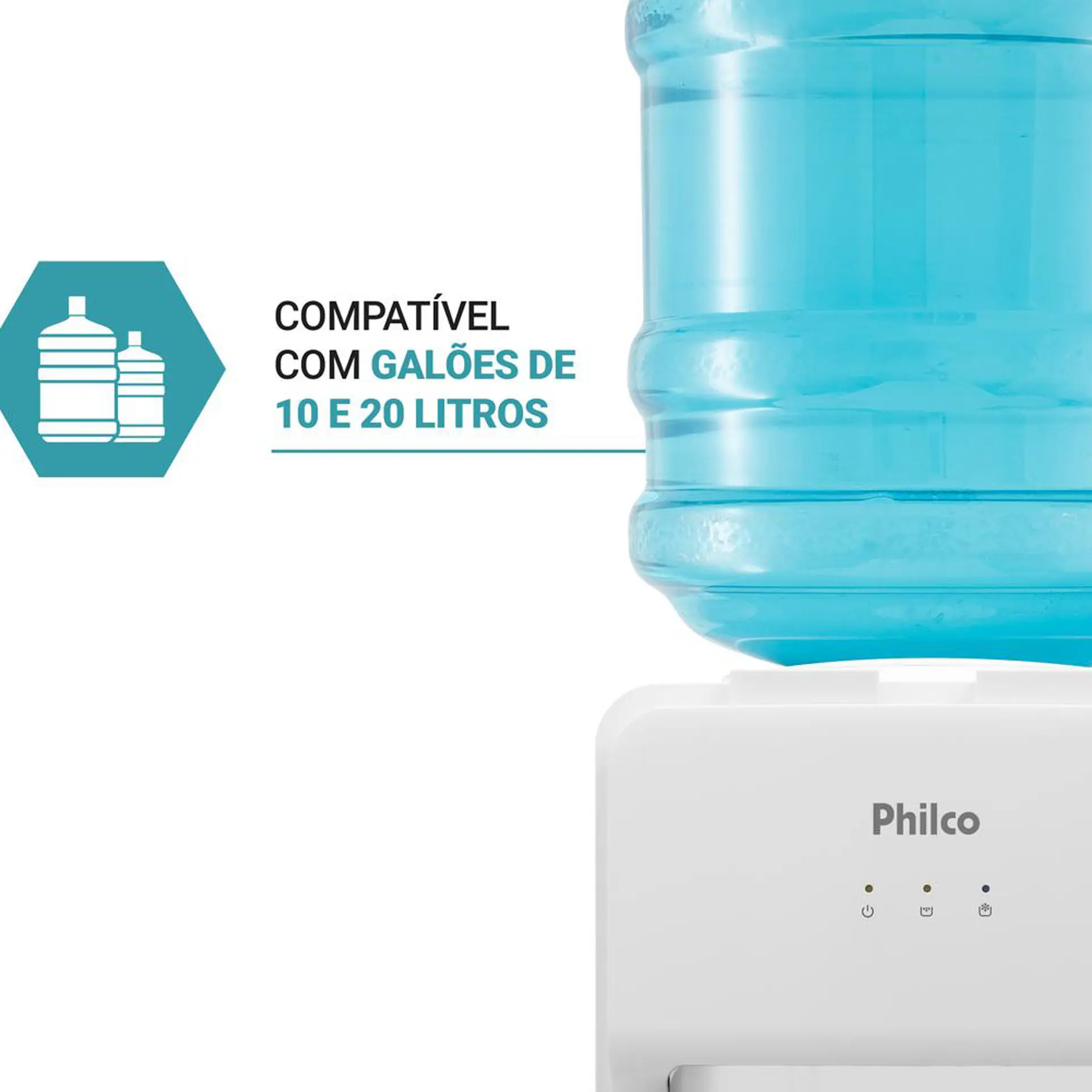 Bebedouro de Água Eletrônico para Galão de até 20L Philco PBE11 - Branco - 110 Volts