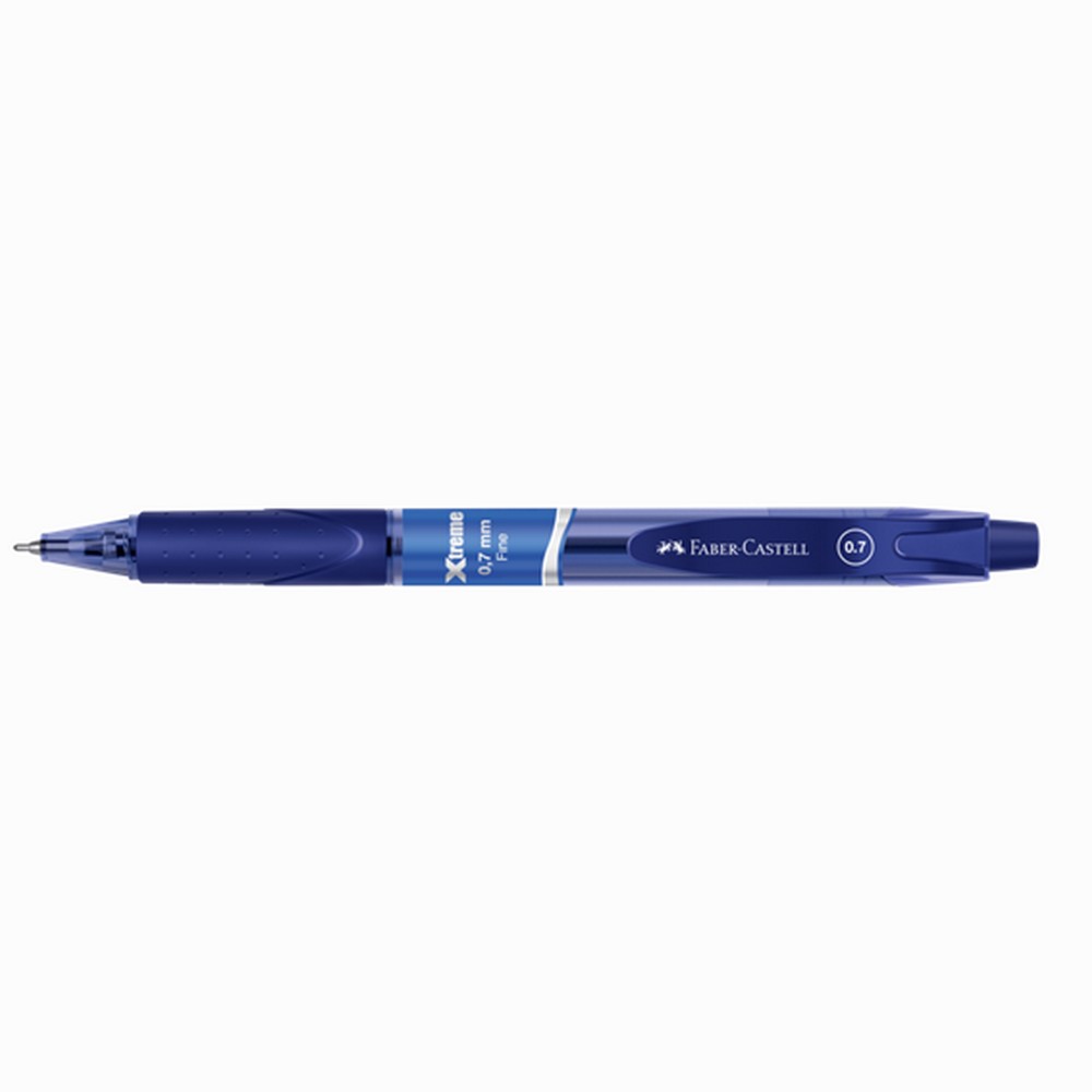 Caneta Esferográfica 0.7mm Fina Retrátil Xtreme Azul Faber Castell Unitário SMXTRT07AZ