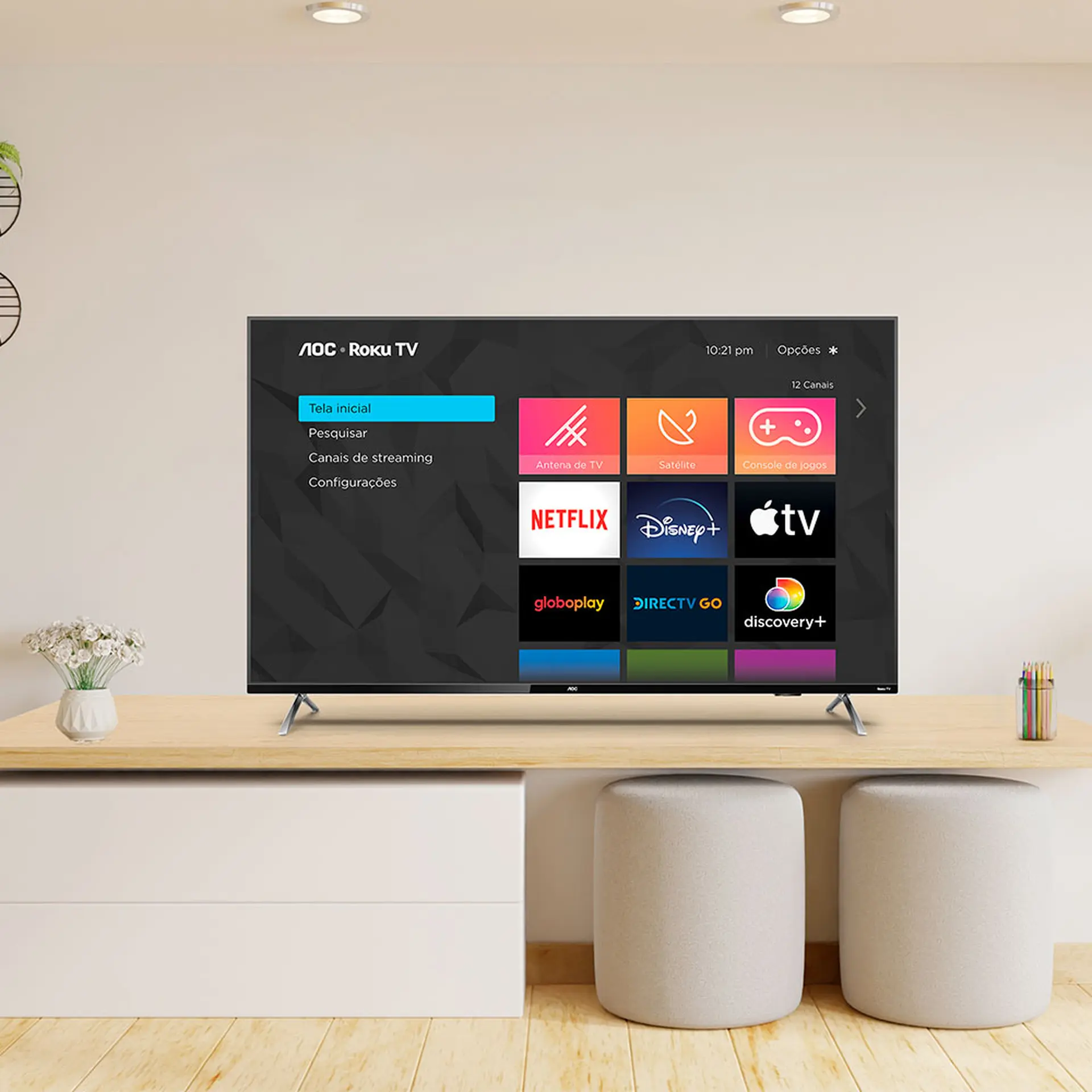 Smart TV AOC Roku LED 50" 4K UHD Wi-Fi 50U6125/78G