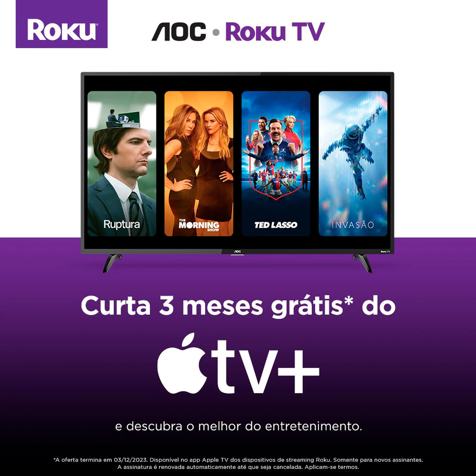 Smart TV AOC Roku LED 50" 4K UHD Wi-Fi 50U6125/78G