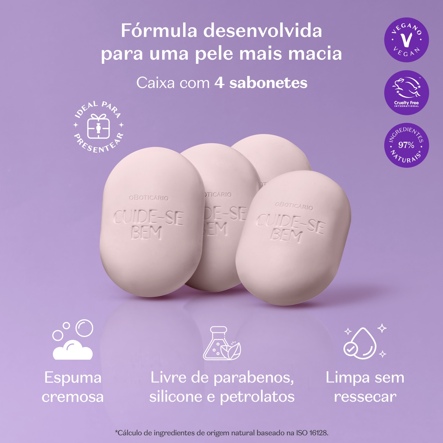 Sabonetes Cuide-se Bem Rosa e Algodão 4x80g Cada