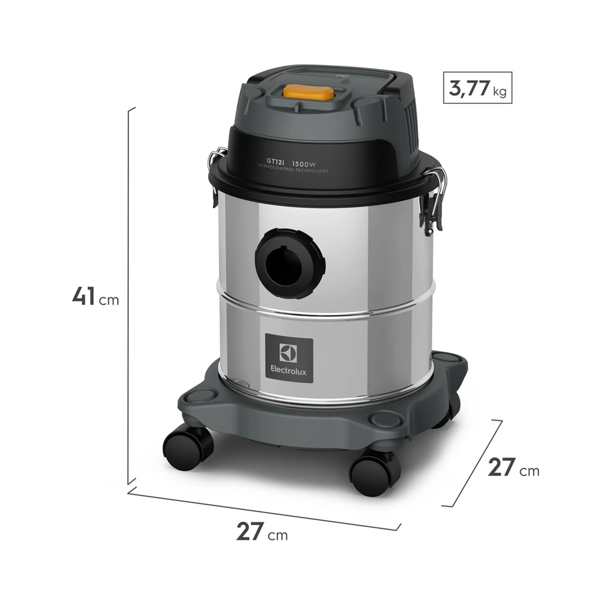 Aspirador de Pó e Água Electrolux 12L 1500W Compacto GT12i - Inox - 110 Volts