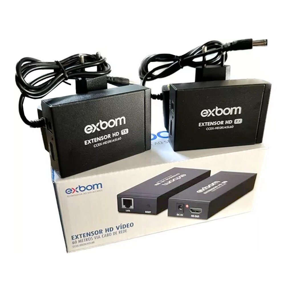 Extensor HDMI 1080P Ethernet 60 Metros CAT.5E/CAT.6E Exbom - CCEX-HD2RJ45L60