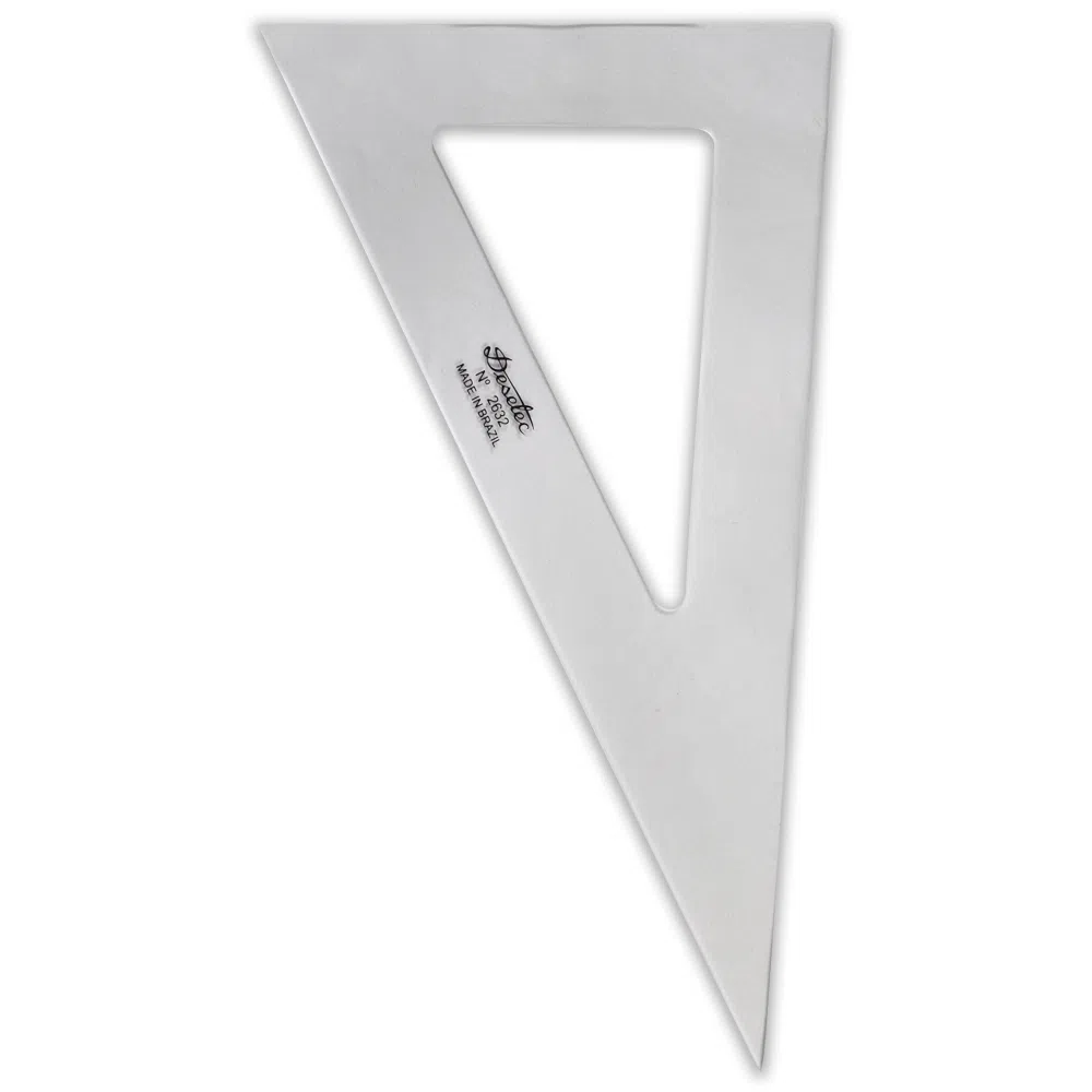 Esquadro Acrílico Trident 45x16 cm Transparente 2mm Cristal