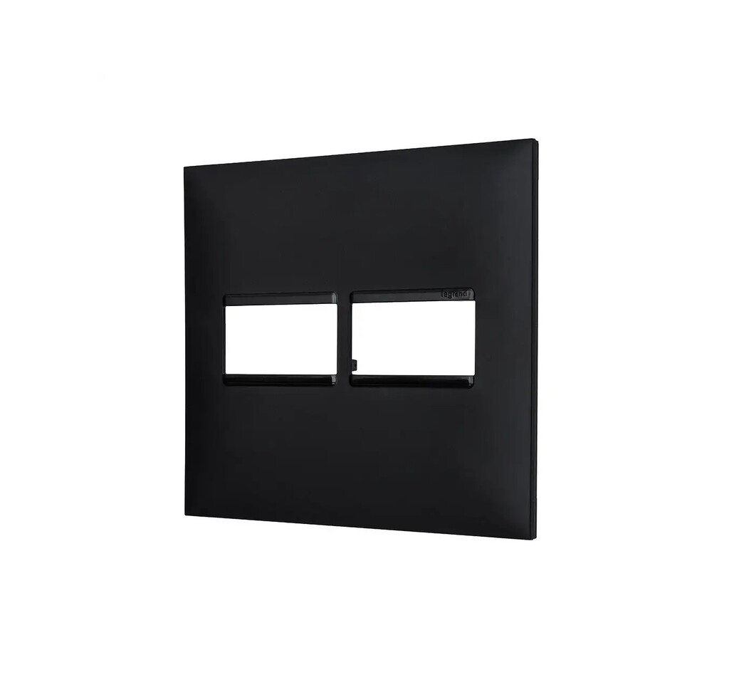 Espelho 4x4 para 2 Módulos Pial Plus+ I Legrand Preto - 618511PT - sem Suporte