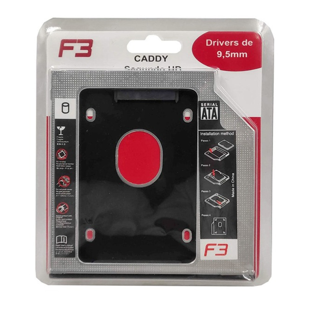 Adaptador Universal Caddy de HD 2,5 para Leitor de DVD com 9,5mm F3 - 1192