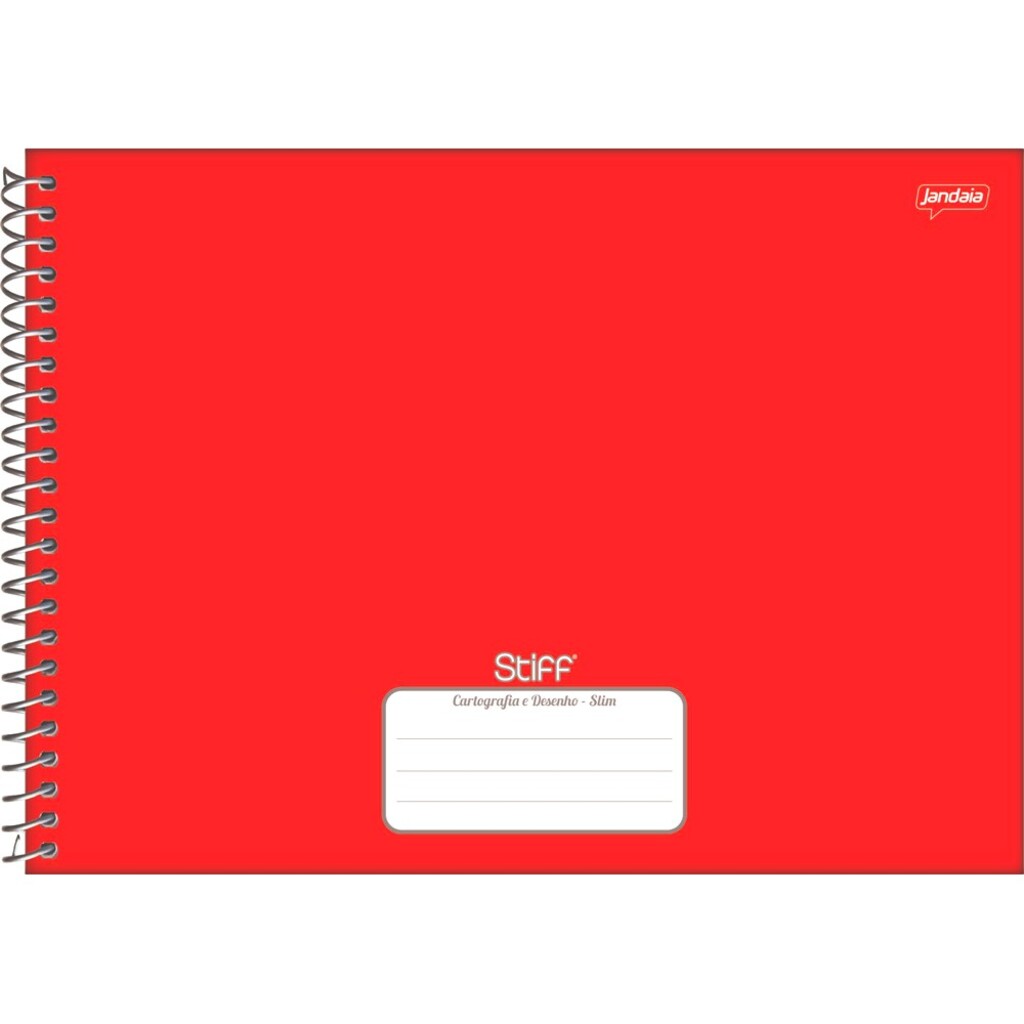 Caderno Cartografia Capa Dura Espiral 80 Fls 200x275 Stiff - Vermelho - Unitário- Jandaia - 68820-77
