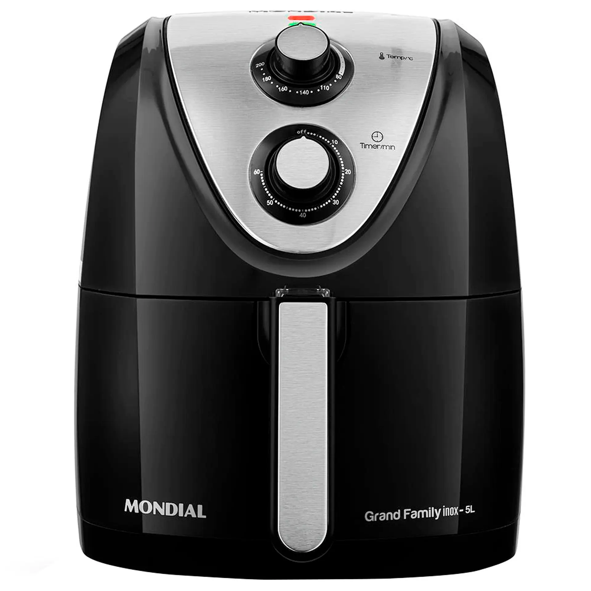 Fritadeira Elétrica Air Fryer Mondial Grand Family AFN-50 BI 5L 1900W Timer - Preto/Inox - 110 Volts