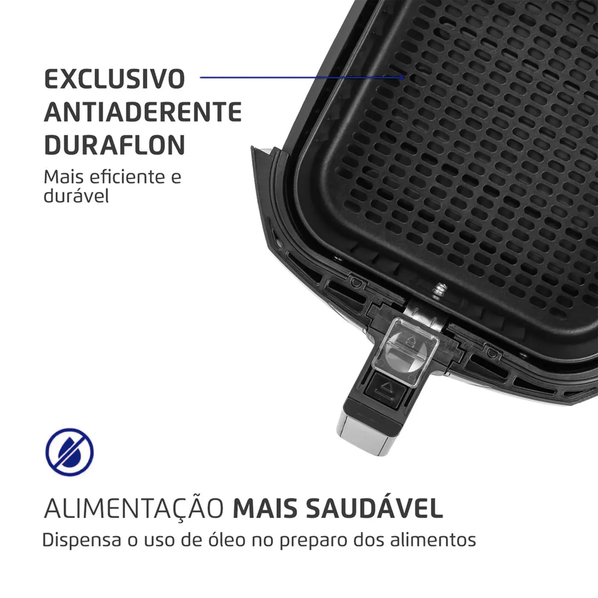 Fritadeira Elétrica Air Fryer Mondial Grand Family AFN-50 BI 5L 1900W Timer - Preto/Inox - 110 Volts