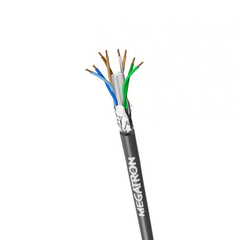 Cabo de Rede Blindado 23AWG Megatron Cat.6 4 Pares Preto Vendido por Metro 100% Cobre Homologado ANATEL