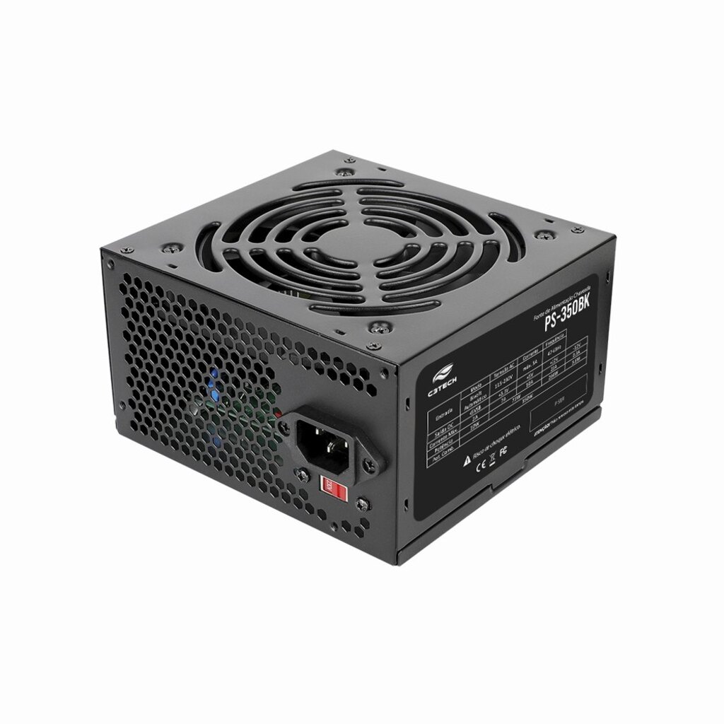 Fonte para Micro Computador ATX 350W Real C3Tech PS-350BK sem Cabo de Força