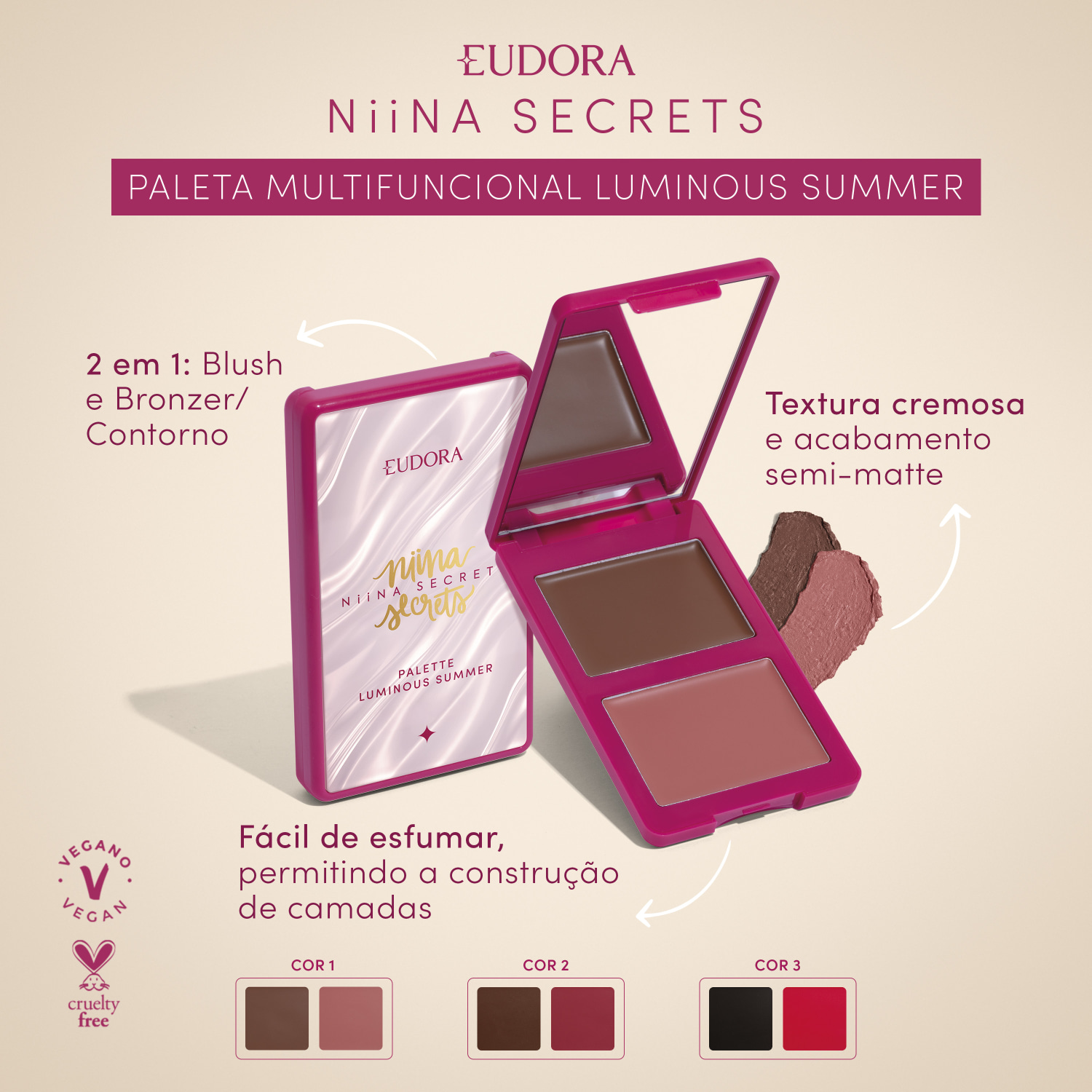 Paleta Multifuncional Niina Secrets Luminous Summer Cor 2 7g