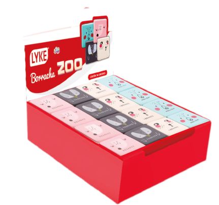 Borracha Escolar Lyke Zoo Retangular Unidade Cor Sortido