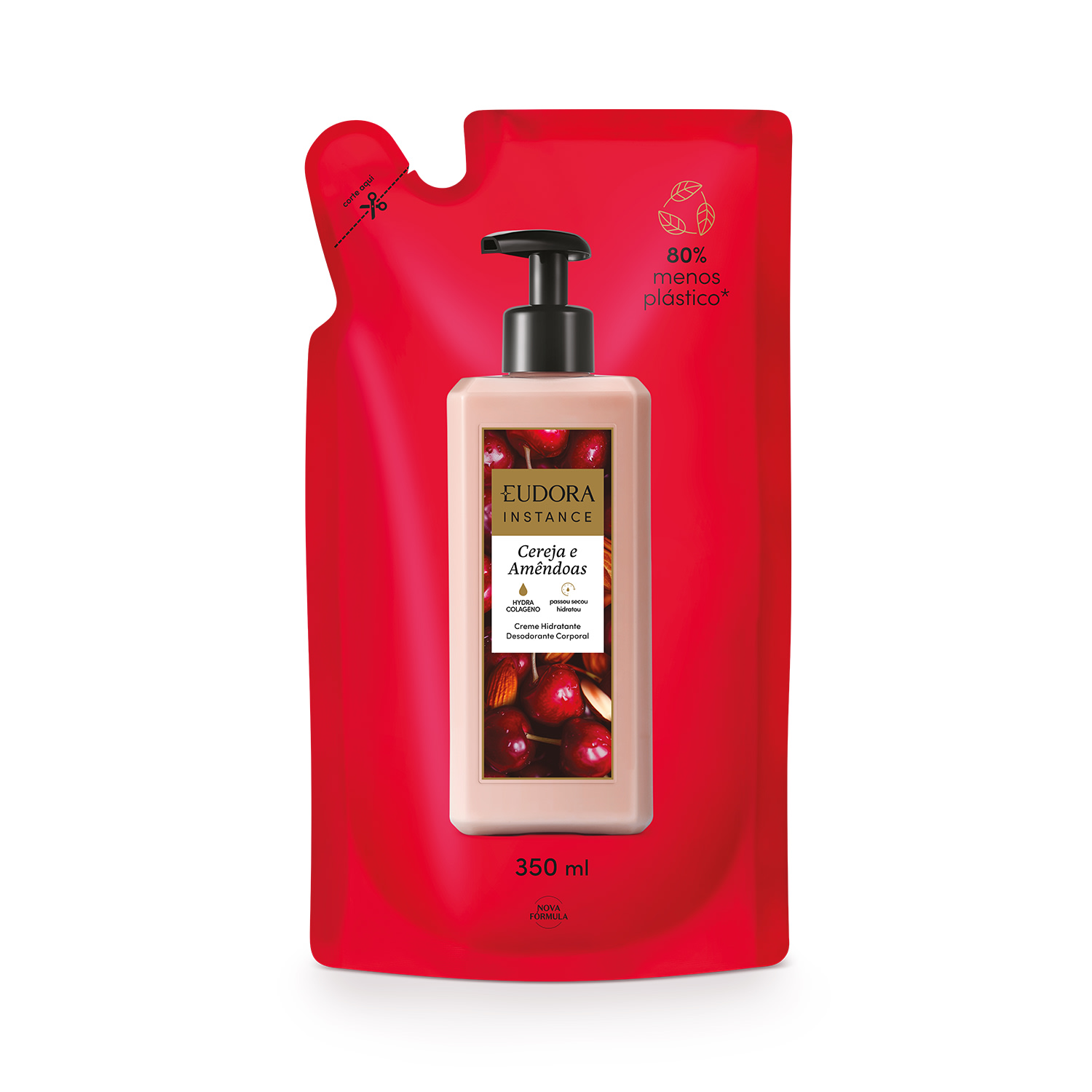 Refil Creme Hidratante Desodorante Corporal Instance Cereja e Amêndoas 350ml