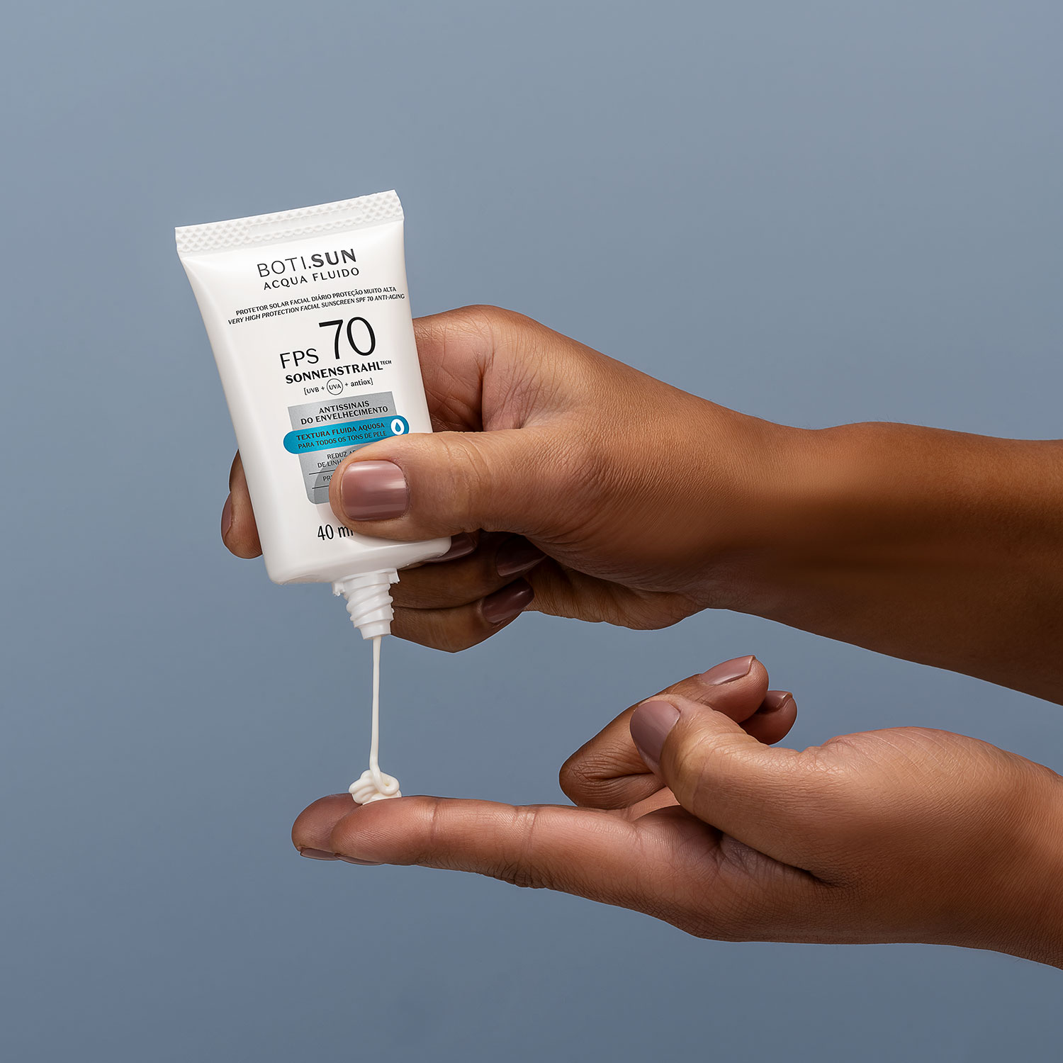 Protetor Solar Facial Antissinais FPS70 BOTI.SUN Acqua Fluido 40ml