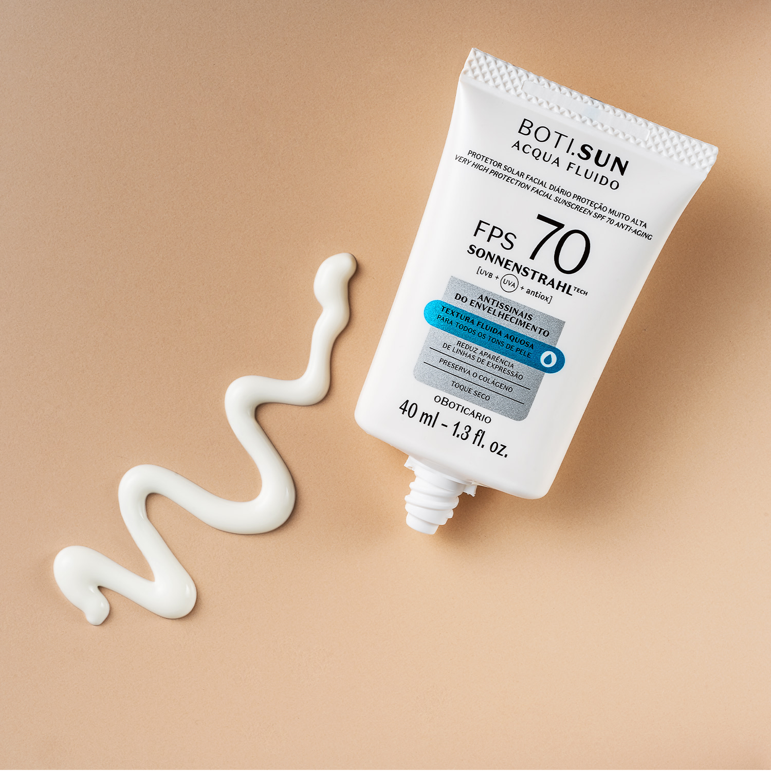 Protetor Solar Facial Antissinais FPS70 BOTI.SUN Acqua Fluido 40ml