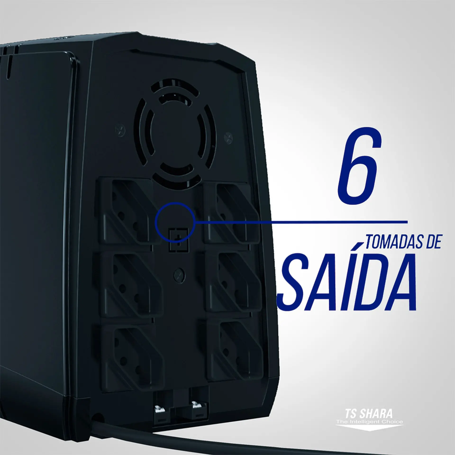 Nobreak TS Shara UPS Compact XPRO 800VA 6 Tomadas 4442 - Preto - Bivolt