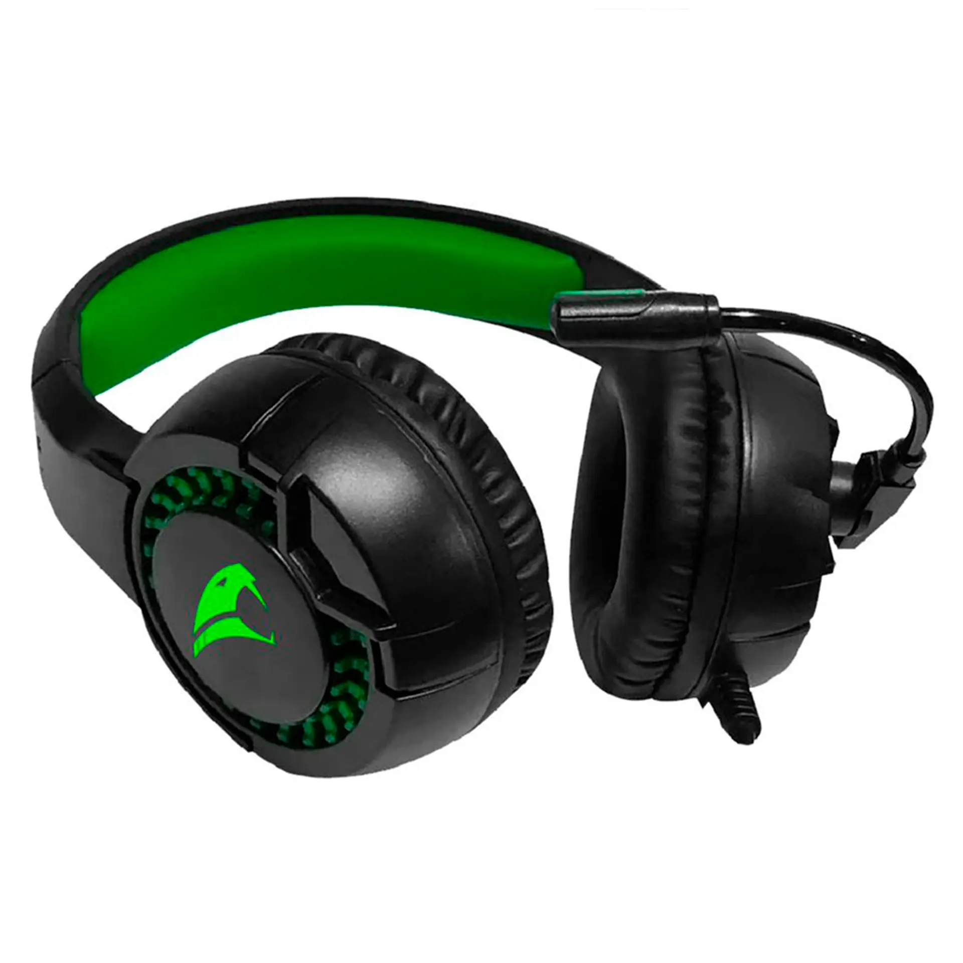 Headset Gamer Viper Pro Phyton com LED Fixo com Microfone Omnidirecional - Preto/Verde - Bivolt