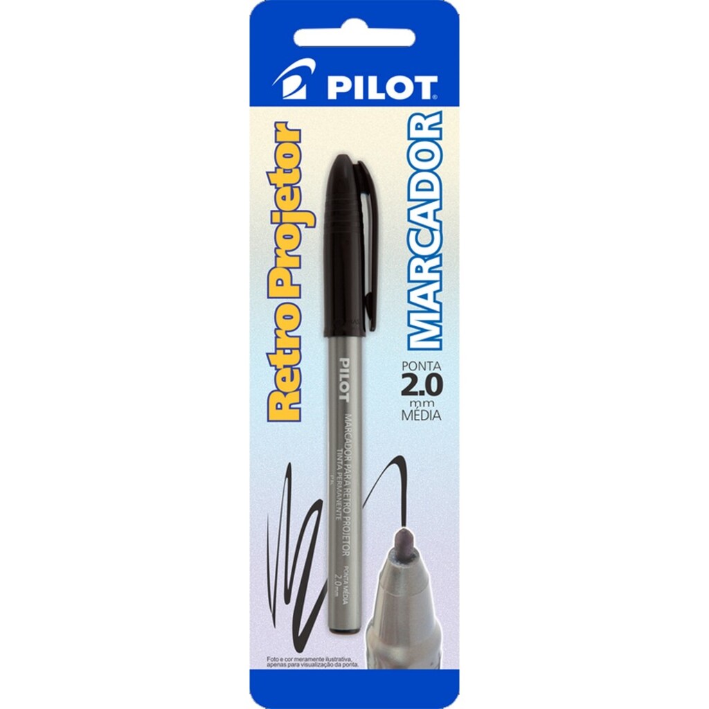 Caneta Retroprojetor 2,0MM Preto Pilot Unitário - 1481508SM024PR