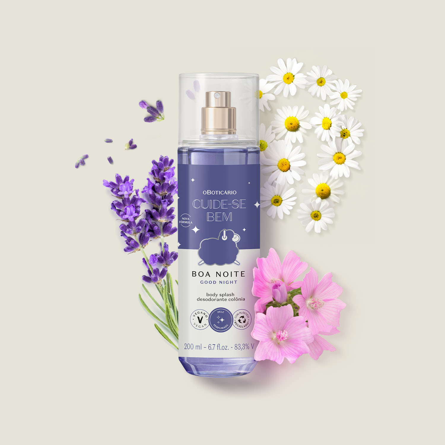 Body Splash Desodorante Colônia Cuide-se Bem Boa Noite 200ml