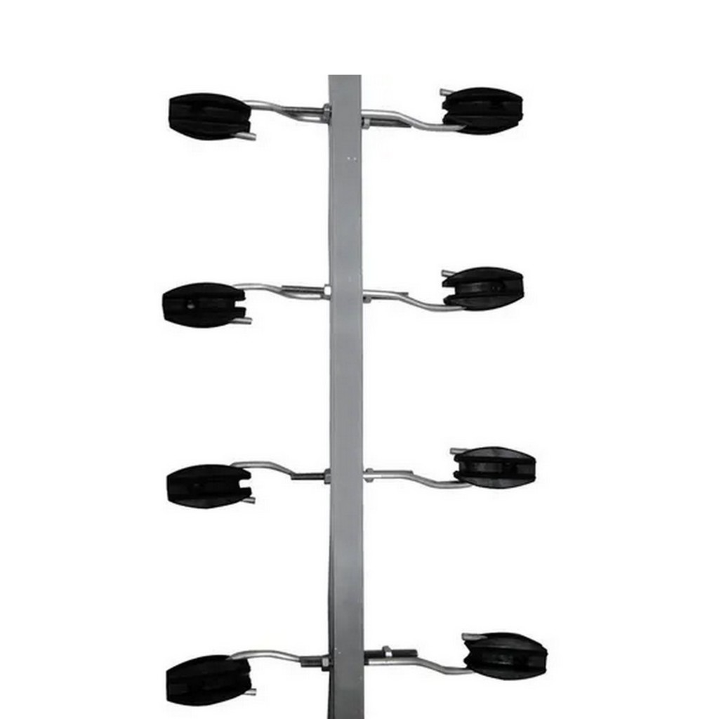 Haste de Repuxo 1,2 Metros 25 x 25mm com 12 Isoladores Alumínio Crú Reforçado - Steel Hastes - 5901