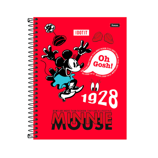 Caderno Universitário Foroni College Minnie 80 Folhas 1x1 Sortido