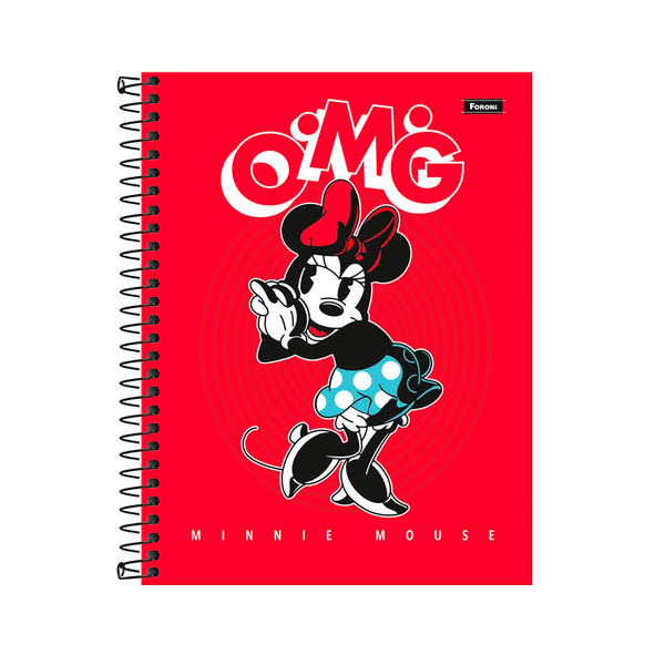 Caderno Universitário Foroni College Minnie 80 Folhas 1x1 Sortido