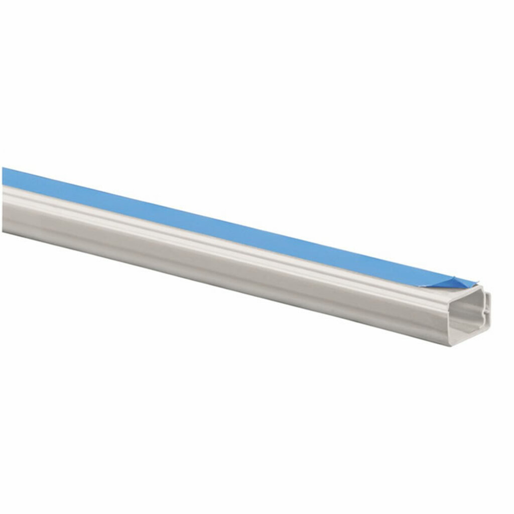 Canaleta Fechada Enerbras Barra 2 Metros 10x10mm Branco com Fita Dupla Face - 360/2-EF- Vendido Unitário