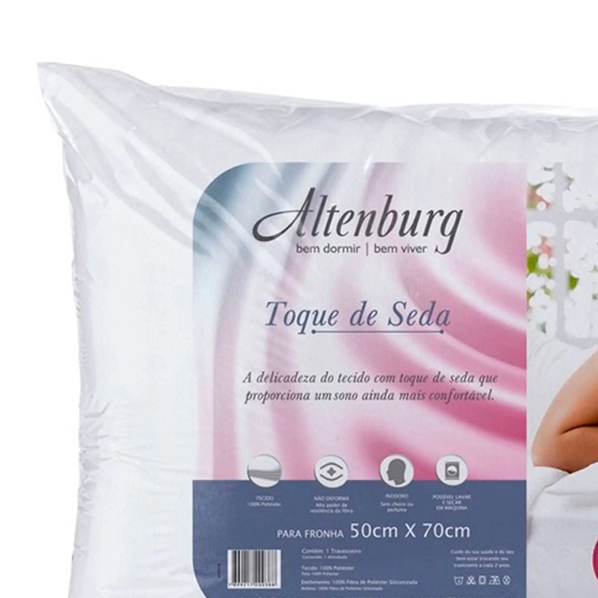 Travesseiro Altenburg Toque de Seda Suporte Macio - Branco