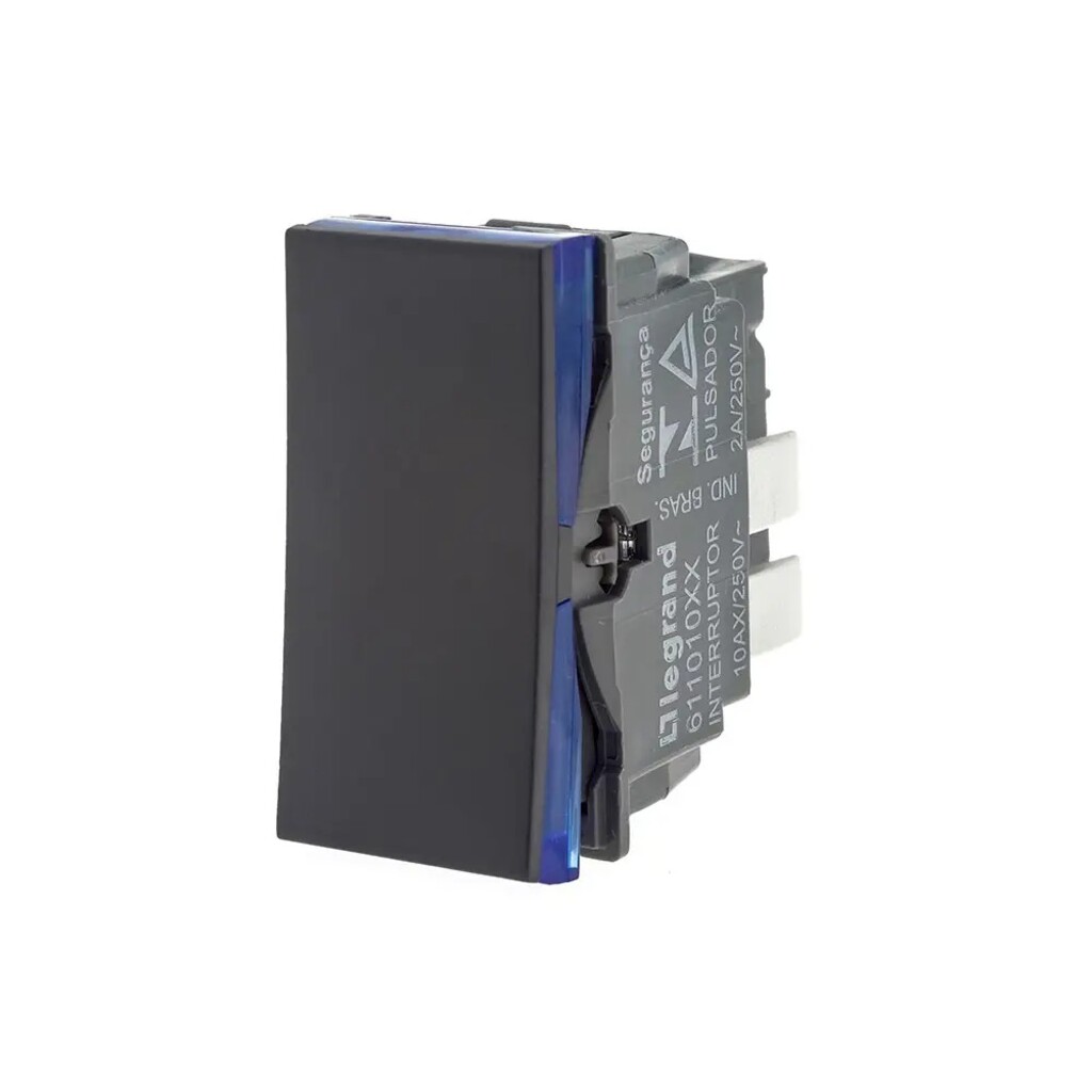 Interruptor 1 Intermediário Módulo 10A Pial Plus+ I Legrand  Preto - 612007PT