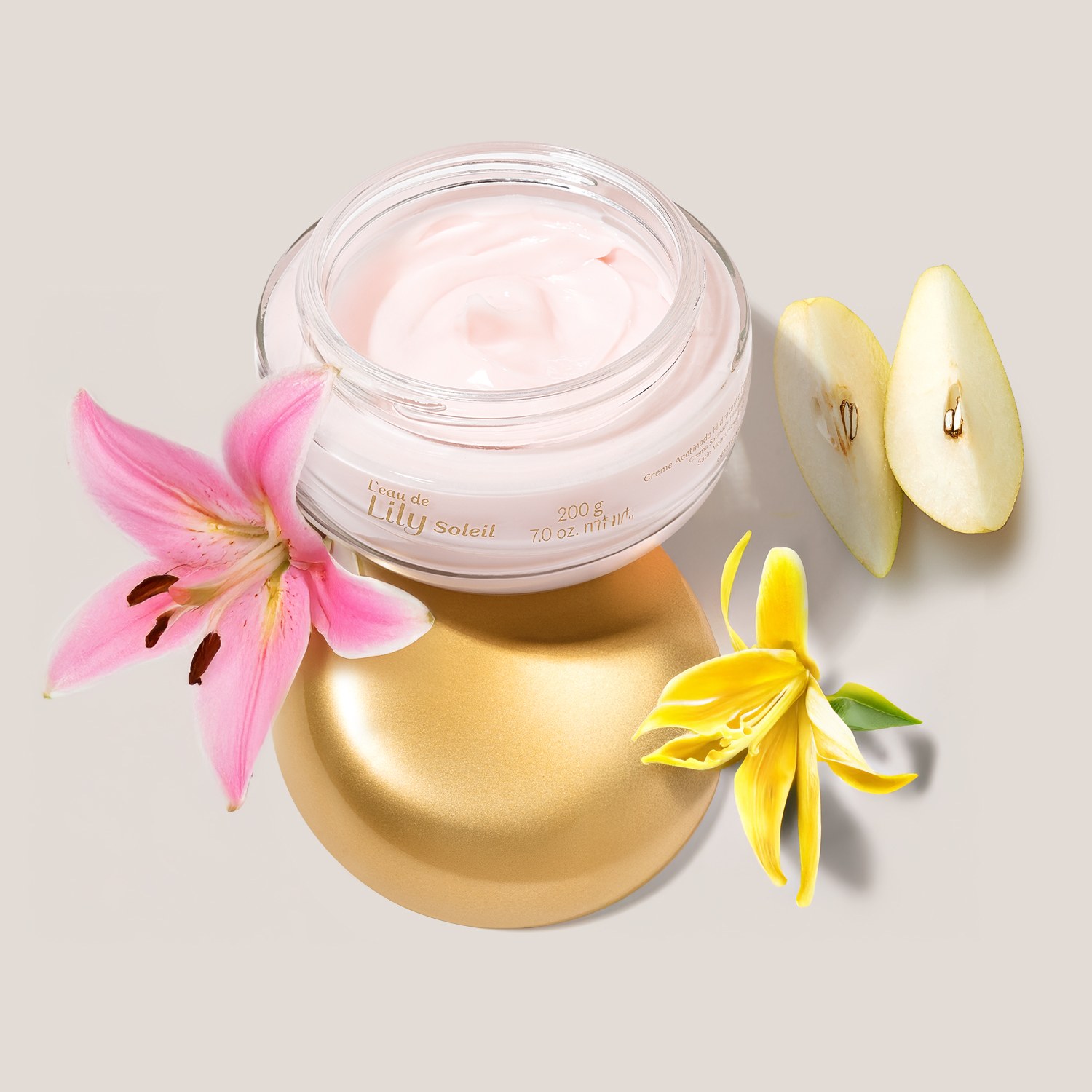 Creme Acetinado Hidratante Desodorante Corporal L'eau de Lily Soleil 200g