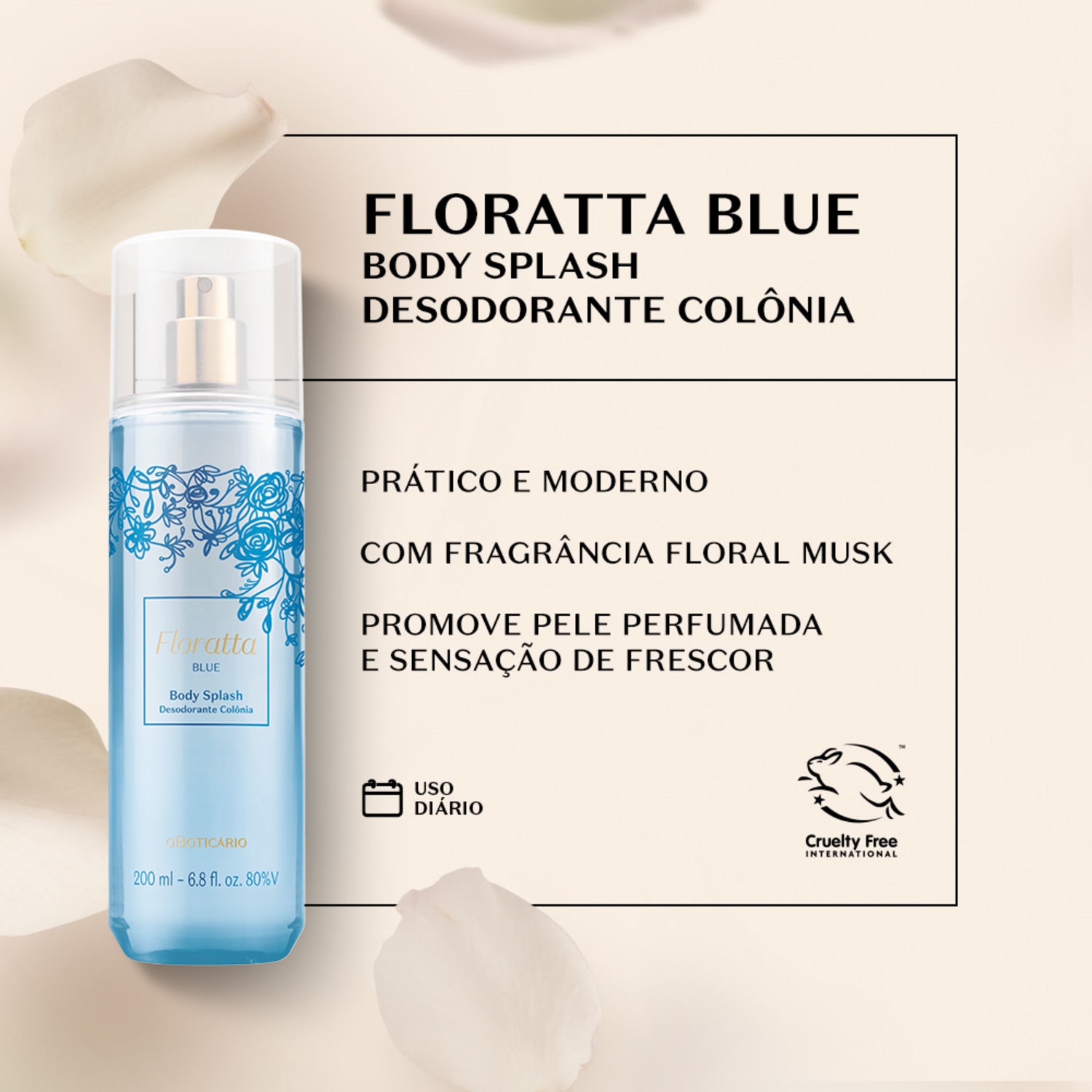 Body Splash Desodorante Colônia Floratta Blue 200ml