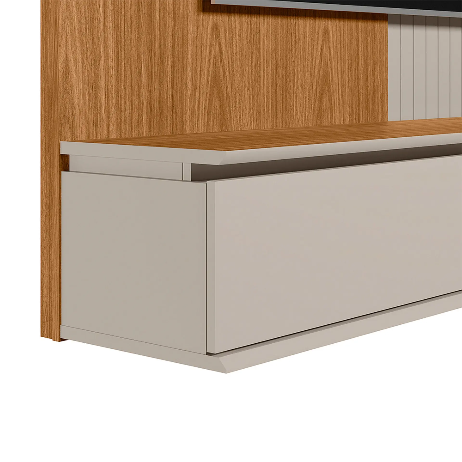 Painel Home para Tv até 65" com Prateleira Friburgo Linea Brasil - Nature/Off White