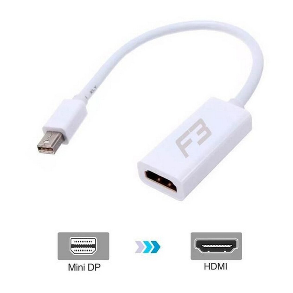Conversor Mini DisplayPort Macho para HDMI Fêmea Branco F3 - 259 - com Cabo de 15cm