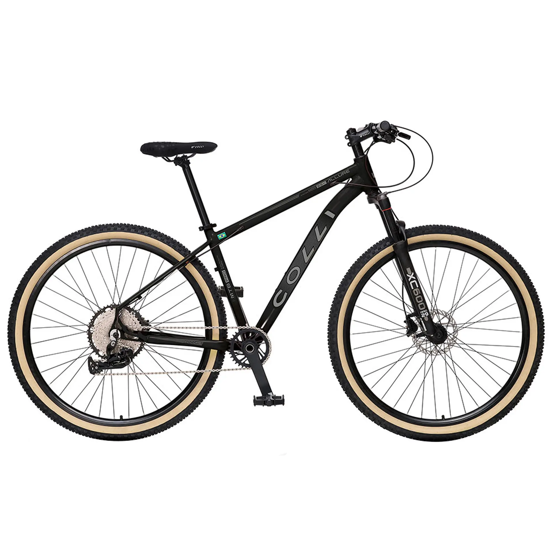 Bicicleta Aro 29 Colli Allure Premium 12 Marchas Freio a Disco Hidráulico - Preto com Chumbo