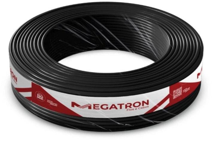 Cabo de Energia Flexível PP 2x1,5mm 500V Preto Megatron 9062 Rolo 100m