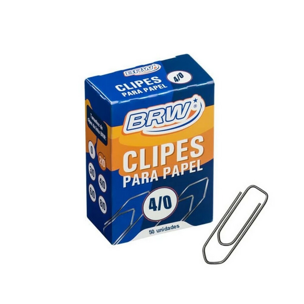 Clips Metálico Galvanizado 4/0 BRW - Caixa com 50 Unidades - CL5040